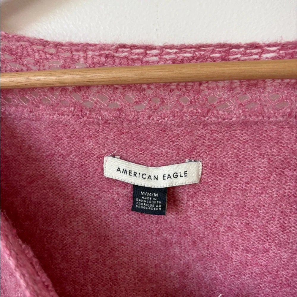 American Eagle Whoa So Soft Lace Sweater – Pink – NWT - Picture 3 of 6